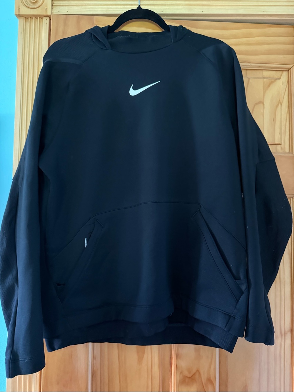 Nike Black Hoodie with White Swoosh Logo